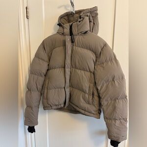 Women's Taupe Super Puff Jacket- Shorty